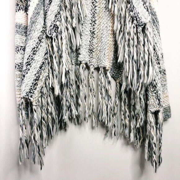 Bethany Mota Fringe Tweed Sweater Cardigan - Picture 4 of 8